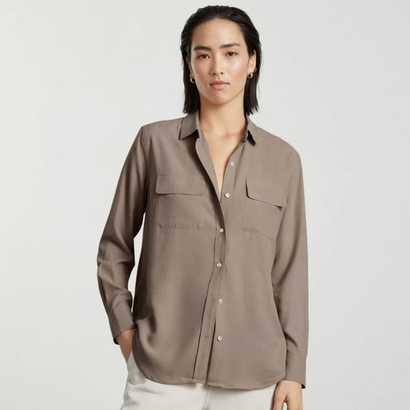 Everlane Tops - Everlane Utility Shirt Buttondown Washable Silk Size 4